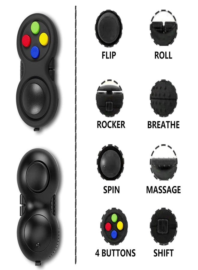 UOOEFUN Mini Fidget Button Controller Pad Toys for Kid Adults with Anxiety and Autism (Black & Mix) - Image 3